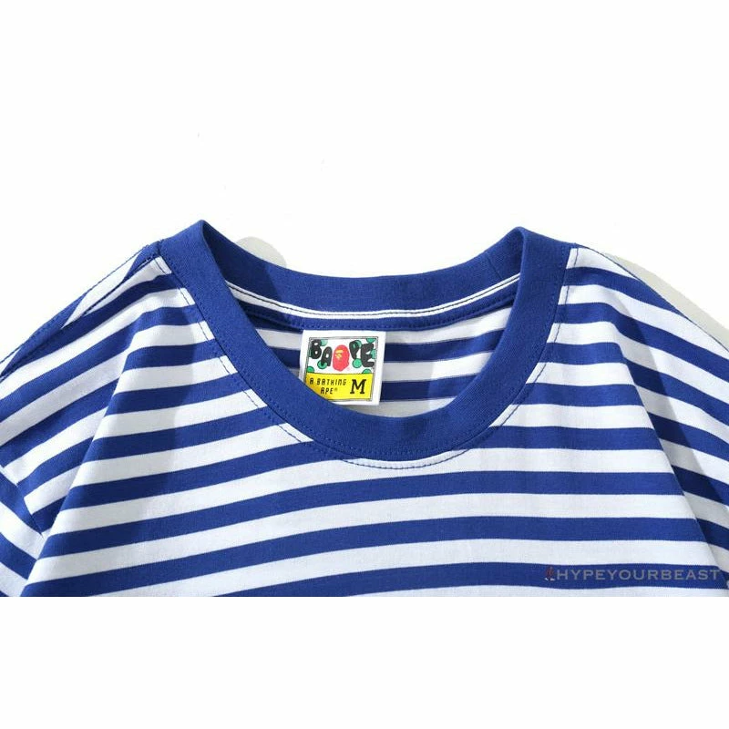 Hypeyourbeast Clothes BAPE Baby Milo Sesame Street Striped Tee Shirt 'BLUE' 3 Hypeyourbeast Clothes BAPE Baby Milo Sesame Street Striped Tee Shirt 'BLUE'