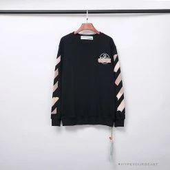 Hypeyourbeast OFF-WHITE Rubber Strip Arrow Hoodie 'BLACK'