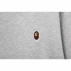 Hypeyourbeast BAPE Classic Ape Head Embroidered Long Sleeve Shirt 'GREY'