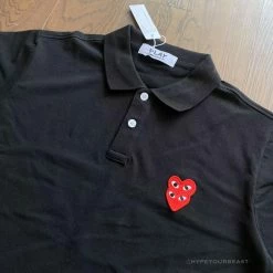 Hypeyourbeast CDG Polo Shirt Black Shirts