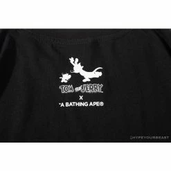Hypeyourbeast Clothes BAPE Little Ape Head Tom And Jerry Chase Tee Shirt 'BLACK'