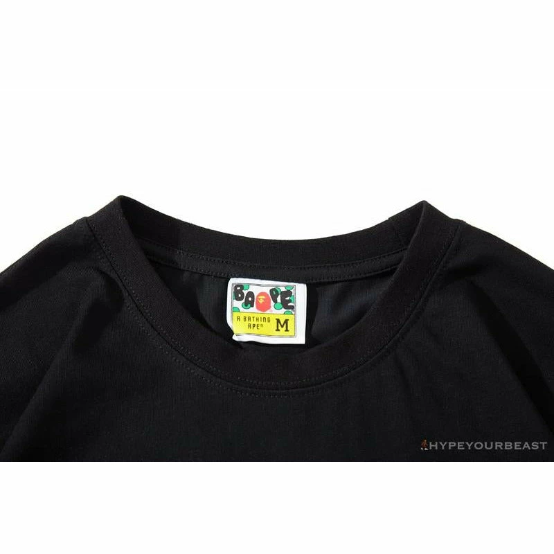 Hypeyourbeast BAPE Baby Milo Color Letter Monkey Tee Shirt 'BLACK' 3 Hypeyourbeast BAPE Baby Milo Color Letter Monkey Tee Shirt 'BLACK'