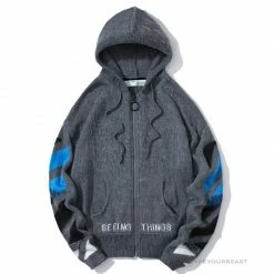 HypeYourBeast Hoodies & Jackets Off White Hoodie Grey Blue