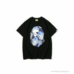 Hypeyourbeast BAPE Blue Ape Head Green Storm Tee Shirt 'BLACK' Clothes