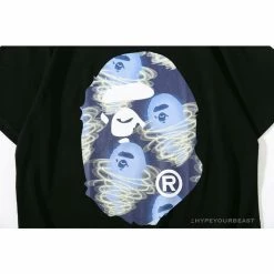 Hypeyourbeast BAPE Blue Ape Head Green Storm Tee Shirt 'BLACK' Clothes
