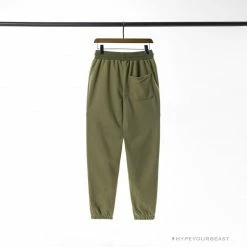 Hypeyourbeast BAPE Classic Ape Head Embroidered Standard Cotton Terry Pants 'ARMY GREEN'
