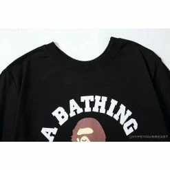 Hypeyourbeast BAPE Classic Basic Ape Man Head English LOGO Tee Shirt 'BLACK' Clothes