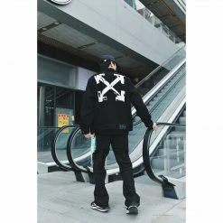 HypeYourBeast Off White Denim Black Jacket - White Hoodies & Jackets
