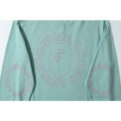 Hypeyourbeast BAPE APES TOGETHER English Alphabet Ape Head Long Sleeve Shirt 'MINT GREEN' Clothes