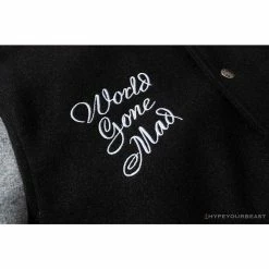 Hypeyourbeast BAPE Embroidered STA Star Stitched Woolen Baseball Jacket 'BLACK'