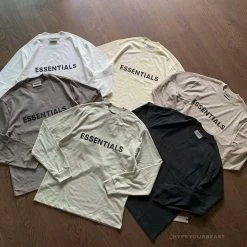 Hypeyourbeast Shirts FOG 'ESSENTIALS' Long Sleeve Shirt Cream