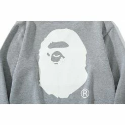 Hypeyourbeast BAPE X RUSSELL ATHLETIC Joint Pullover Long Sleeve Shirt 'GREY'