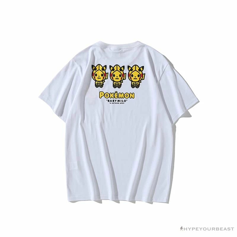 Hypeyourbeast Clothes BAPE Baby Milo Pocket Pikachu Tee Shirt 'WHITE' 2 Hypeyourbeast Clothes BAPE Baby Milo Pocket Pikachu Tee Shirt 'WHITE'