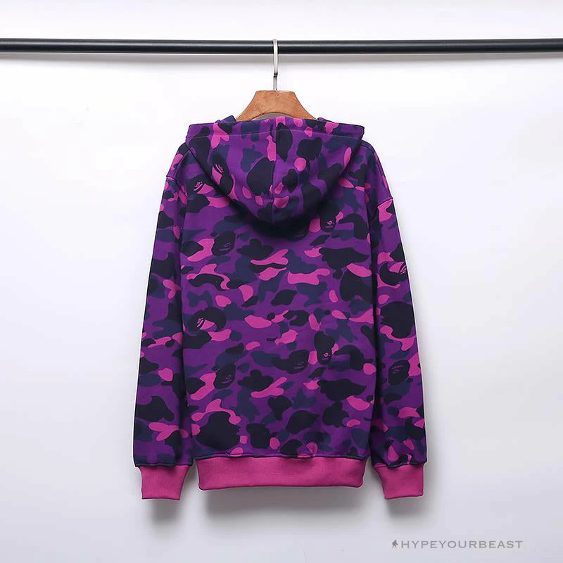 Hypeyourbeast BAPE X Bathing Ape Head Camouflage Hoodie 'PURPLE' 2 Hypeyourbeast BAPE X Bathing Ape Head Camouflage Hoodie 'PURPLE'
