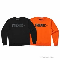 HypeYourBeast Shirts Vlone Black Shirt - Orange