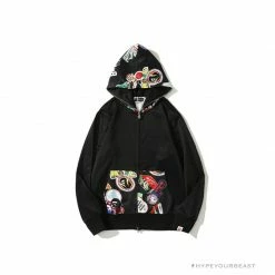 Hypeyourbeast Clothes BAPE Badge LOGO Sticker Style Stitching Hoodie
