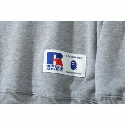 Hypeyourbeast BAPE X RUSSELL ATHLETIC Joint Pullover Long Sleeve Shirt 'GREY'