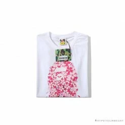 Hypeyourbeast BAPE Japan Limited Edition Pink Cherry Tree Tee Shirt 'WHITE'