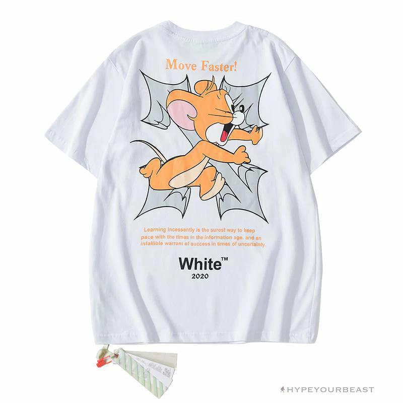 Hypeyourbeast T-Shirts OFF-WHITE Jerry Move Faster Tee Shirt 'WHITE' 2 Hypeyourbeast T-Shirts OFF-WHITE Jerry Move Faster Tee Shirt 'WHITE'