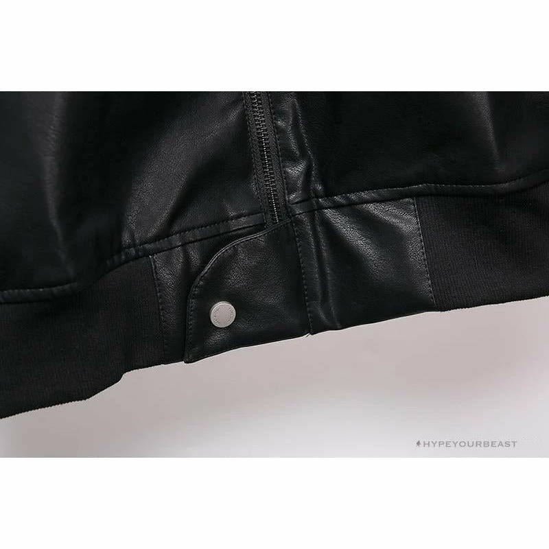 Hypeyourbeast OFF-WHITE 20FW New Logo Hooded Leather Jacket Black Hoodies & Jackets 8 Hypeyourbeast OFF-WHITE 20FW New Logo Hooded Leather Jacket Black Hoodies & Jackets