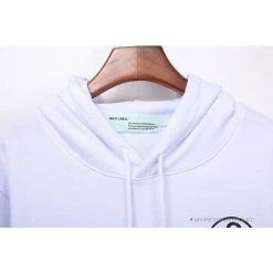Hypeyourbeast OFF-WHITE Rubber Strip Arrow Hoodie 'WHITE' Hoodies & Jackets