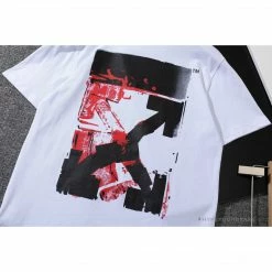 Hypeyourbeast OFF-WHITE Acrylic Hand-Painted Graffiti Pattern Tee Shirt 'WHITE'