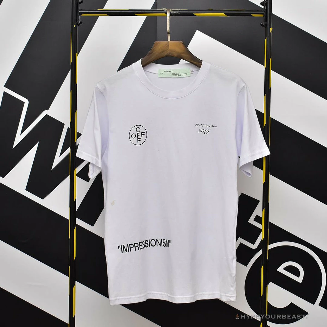 Hypeyourbeast OFF-WHITE 99 Pink Arrow Tee Shirt 'WHITE' 1 Hypeyourbeast OFF-WHITE 99 Pink Arrow Tee Shirt 'WHITE'
