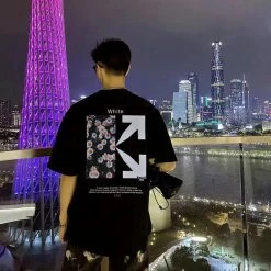 Hypeyourbeast T-Shirts OFF-WHITE Daisy Graffiti Arrow Conley Tee Shirt 'BLACK'