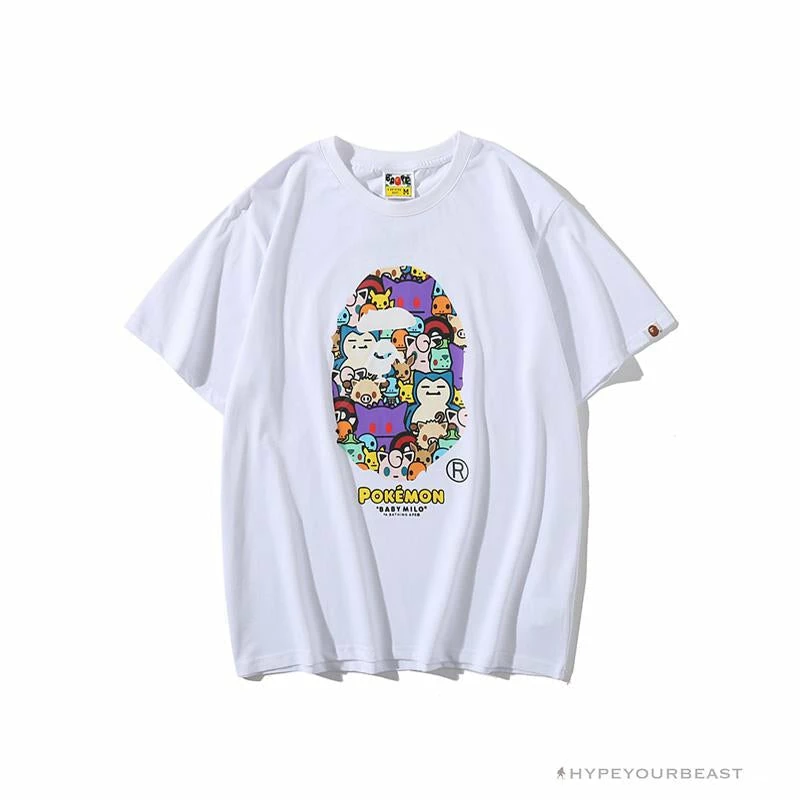 Hypeyourbeast BAPE Pokémon Co-branded Ape Head Tee Shirt 'WHITE' 1 Hypeyourbeast BAPE Pokémon Co-branded Ape Head Tee Shirt 'WHITE'