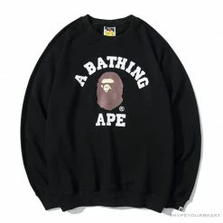 Hypeyourbeast BAPE X Bathing Ape Head Long Sleeve Shirt 'BLACK'