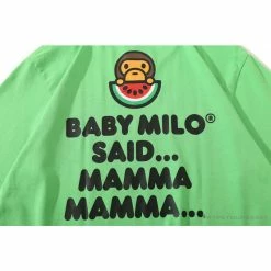 Hypeyourbeast Clothes BAPE Baby Milo Watermelon Little Monkey Tee Shirt 'GREEN'