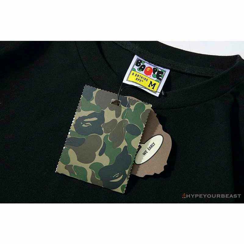 Hypeyourbeast Clothes BAPE APES TOGETHER English Alphabet Ape Head Long Sleeve Shirt 'BLACK' 4 Hypeyourbeast Clothes BAPE APES TOGETHER English Alphabet Ape Head Long Sleeve Shirt 'BLACK'