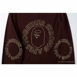 Hypeyourbeast BAPE APES TOGETHER English Alphabet Ape Head Long Sleeve Shirt 'WINE RED' Clothes 7 Hypeyourbeast BAPE APES TOGETHER English Alphabet Ape Head Long Sleeve Shirt 'WINE RED' Clothes