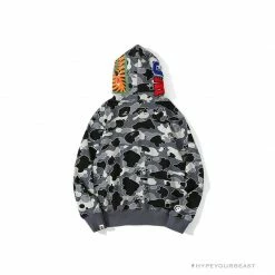 Hypeyourbeast BAPE Shark Head STA Star Camouflage Hoodie 'BLACK'