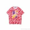Hypeyourbeast BAPE Ape Head Star Camouflage Shading Tee Shirt 'PINK' Clothes