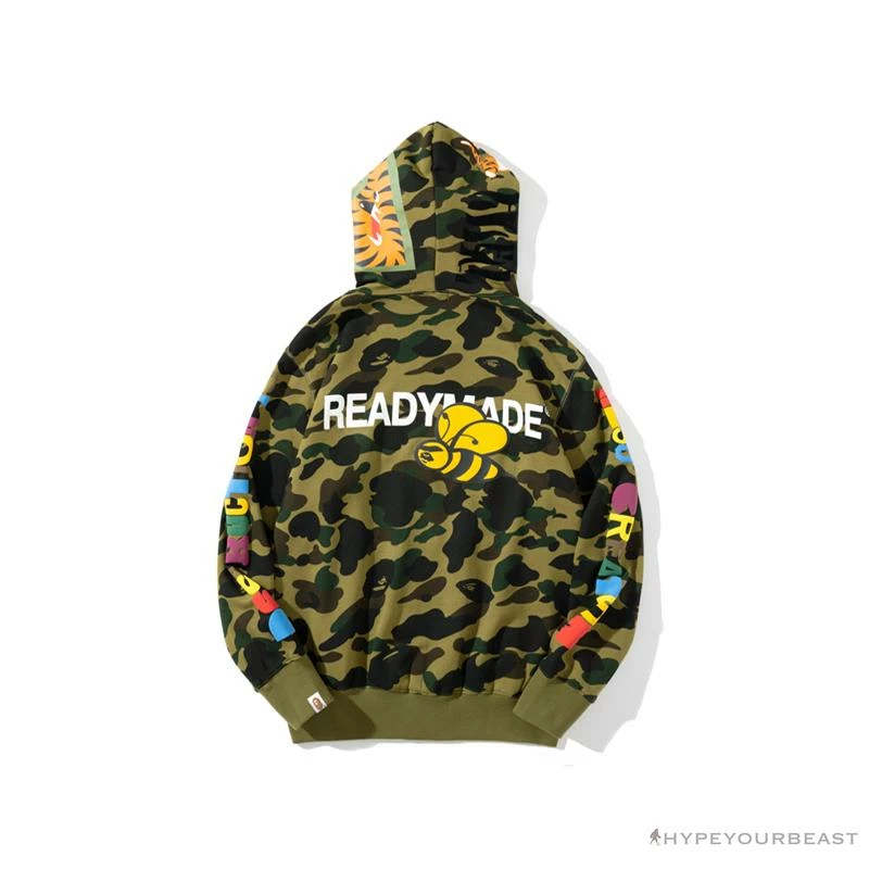 Hypeyourbeast BAPE X Readymade Tiger Head Foam Camouflage Hoodie 'GREEN' Clothes 2 Hypeyourbeast BAPE X Readymade Tiger Head Foam Camouflage Hoodie 'GREEN' Clothes