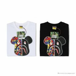 Hypeyourbeast BAPE Violent Bear Color Stitching Tee Shirt 'BLACK'