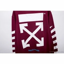 Hypeyourbeast OFF-WHITE Classic Basic Cotton Terry Long Sleeve Shirt 'WINE RED' Shirts