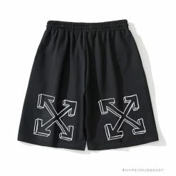 Hypeyourbeast Pants OFF-WHITE Dimensional Sketch Shorts'BLACK'