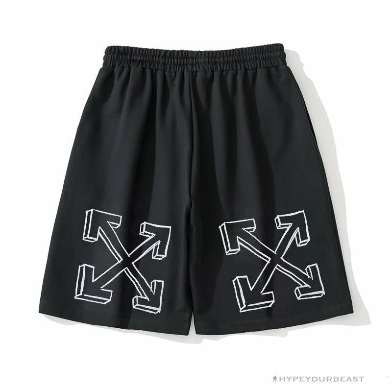 Hypeyourbeast Pants OFF-WHITE Dimensional Sketch Shorts 'BLACK' 1 Hypeyourbeast Pants OFF-WHITE Dimensional Sketch Shorts 'BLACK'