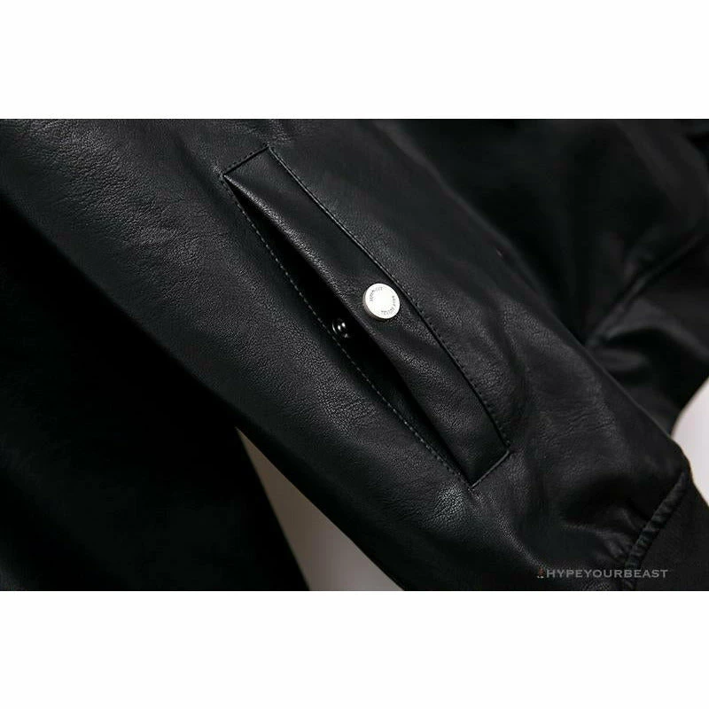 Hypeyourbeast OFF-WHITE 20FW New Logo Hooded Leather Jacket Black Hoodies & Jackets 13 Hypeyourbeast OFF-WHITE 20FW New Logo Hooded Leather Jacket Black Hoodies & Jackets