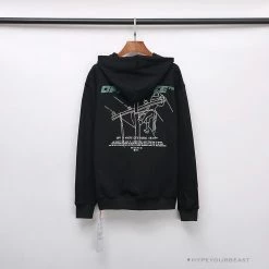 Hypeyourbeast Hoodies & Jackets OFF-WHITE Hand-Painted Utility Pole Worker Hoodie 'BLACK'