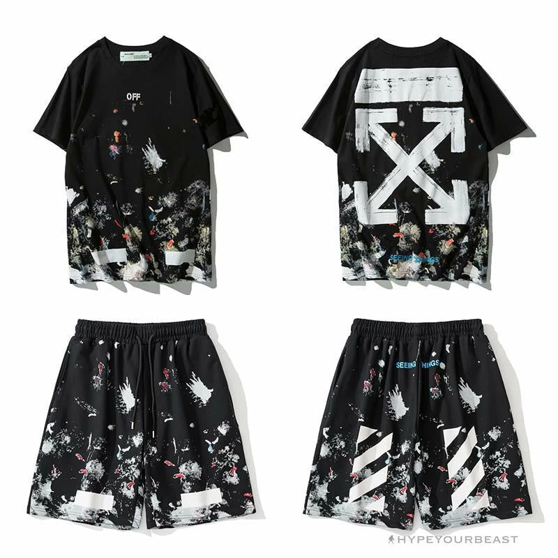 Hypeyourbeast Pants OFF-WHITE Hot Starry Sky Fireworks Shorts 'BLACK' 7 Hypeyourbeast Pants OFF-WHITE Hot Starry Sky Fireworks Shorts 'BLACK'