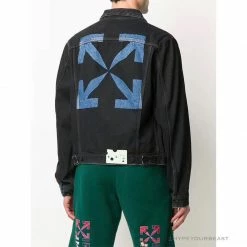 Hypeyourbeast OFF-WHITE Autumn And Winter New ️Back Blue Arrow Wash Denim Jacket Hoodies & Jackets 37 Hypeyourbeast OFF-WHITE Autumn And Winter New ️Back Blue Arrow Wash Denim Jacket Hoodies & Jackets