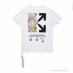 Hypeyourbeast OFF-WHITE Takashi Murakami Chrysanthemum Tee Shirt 'WHITE' T-Shirts