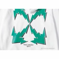 Hypeyourbeast OFF-WHITE Green Arrow Hoodie 'WHITE'