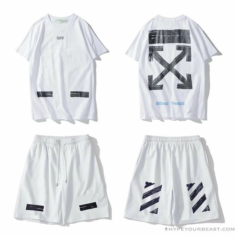 Hypeyourbeast OFF-WHITE Classic Seeing Things Shorts 'WHITE' 11 Hypeyourbeast OFF-WHITE Classic Seeing Things Shorts 'WHITE'
