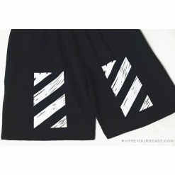 Hypeyourbeast Pants OFF-WHITE Classic Seeing Things Shorts 'BLACK'