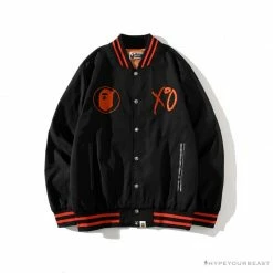 Hypeyourbeast BAPE X XO Red Jacket Baseball Uniform Clothes