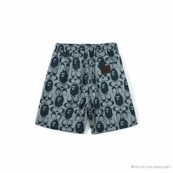 Hypeyourbeast BAPE X COACH Co-Branded Grey-Blue Shorts Clothes